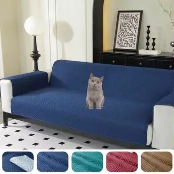 Чехол для дивана с защитой от царапин для кошек на 1/2/3 места, коврик для домашних животных, чехлы для детских диванов, кресел, нескользящие, противопыльные, одноместные чехлы, протектор 55-195