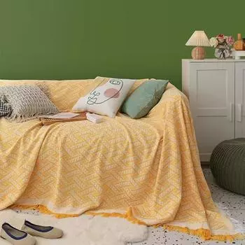 Чехол для дивана Sands Release Full Cover Modern Nordic Style Cotton Linen Ins Wind Sand Hair Cover Fabric Sofa Towels Sofa Towels Cover 90x90cm белый