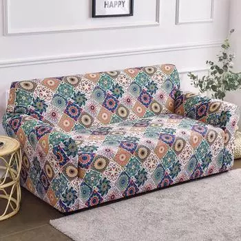 Чехол для дивана Seater в богемном стиле, эластичный чехол для дивана из спандекса, эластичные чехлы для диванов, защита для мебели для гостиной 2pcs pillow covers