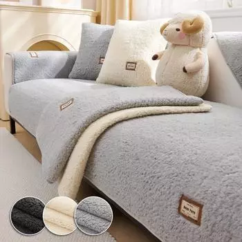 Чехол для дивана Sherpa Plush Anti-Slip, декоративный мягкий диван, полотенце, подушка для дивана на 1/2/3/4 места для гостиной, современная защита мебели 70x70cm only Armrest