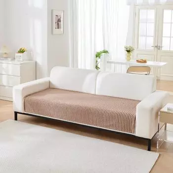 Чехол для дивана Solid Sherpa Anti-Slip с этикеткой PU Decor для гостиной Coush Seat Cover, универсальный чехол для дивана, мебельное полотенце 90x90cm