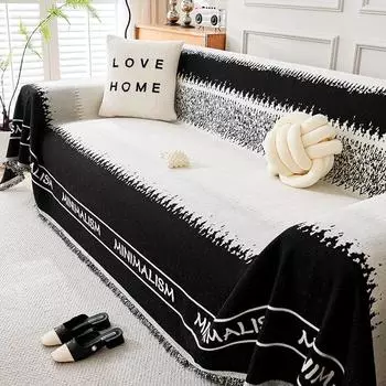 Чехол для дивана Spring, ткань черного цвета, синель, чехол для дивана High Sense, универсальное полотенце для дивана Four Seasons 180*130cm