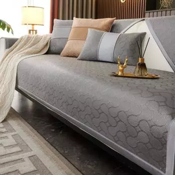 Чехол для дивана Summer Cool Feeling, универсальный нескользящий коврик для дивана, охлаждающий коврик из жаккарда Ice Silk, подушка для дивана для гостиной, домашний декор 70x70cm 1pcs