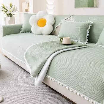 Чехол для дивана Summer Home Cool Feeling Slipcover Non-slip Ice Silk Lace Work Sofa Cushion Couch Sofa Cover 70X70cm 1pc