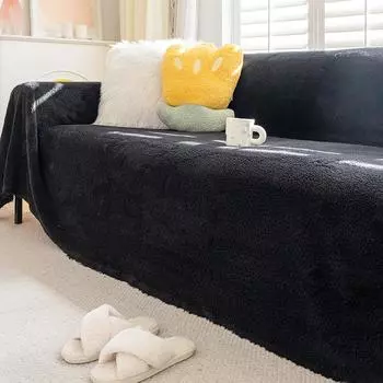 Чехол для дивана, тканевый, зимний плюшевый, однотонный, полный чехол для дивана, чехол для дивана с защитой от кошачьих лап, осень и зима 180*130cm