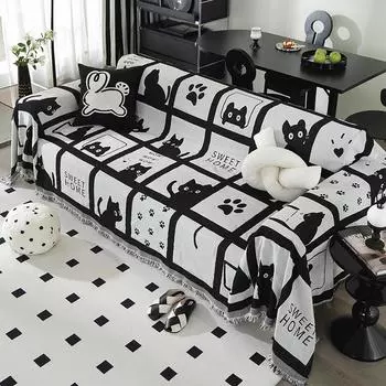 Чехол для дивана, универсальное полотенце для дивана, пылезащитный чехол, защита от царапин от кошек, чехол для дивана, одеяло, ковер, эластичный жаккард 180x130