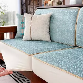 Чехол для дивана Универсальный универсальный чехол Новый китайский стиль Четыре сезона Универсальный эластичный диван Полностью покрытый чехол для дивана против царапин 60*60cm