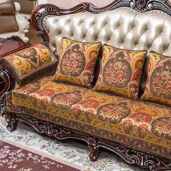 Чехол для дивана в американском стиле, нескользящий, высококачественная шенилловая ткань, всесезонная универсальная подушка для дивана, домашний декор, защитный чехол для дивана 53x53