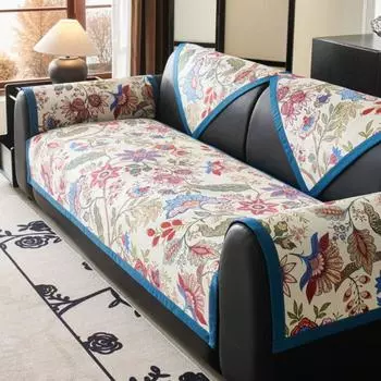 Чехол для дивана в европейском стиле с цветочным узором, подушка для сиденья, современный нескользящий чехол для дивана, домашний коврик для дивана, Funda Sofa 70X70cm 1pc