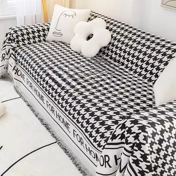 Чехол для дивана в клетку из синели, полотенце, пылезащитный чехол для дивана, устойчивый к царапинам, универсальный универсальный «все включено» для четырех сезонов 180*130cm