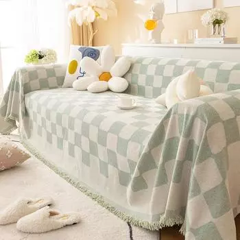 Чехол для дивана в клетку, высококачественная ткань Four Seasons, универсальная, для гостиной, на одно сиденье, большого размера, одеяло, полностью покрыто полотенцем 180*130cm
