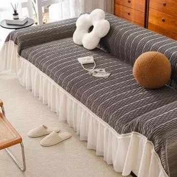 Чехол для дивана в кремовом стиле, новый всеобъемлющий чехол, всесезонное противоскользящее кружевное одеяло, подушка, полотенце для дивана 180*130cm