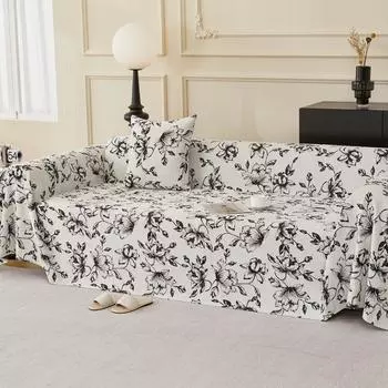 Чехол для дивана в скандинавском минималистском стиле, универсальный чехол для дивана с защитой от царапин от кошек на все времена года, высококачественная ткань для полного покрытия в кремовом стиле 180*130cm