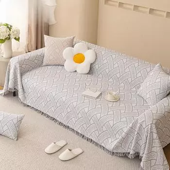 Чехол для дивана в скандинавском стиле, полный чехол для дивана, ткань для четырех сезонов, универсальный полный комплект, хлопок, лен, латекс, чехол для дивана, ткань, полотенце для дивана 180*130cm