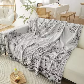 Чехол для дивана в скандинавском стиле, полотенце, пылезащитная ткань с полным покрытием, универсальное двустороннее покрывало, одеяло с защитой от царапин, простая подушка для дивана 180*130cm