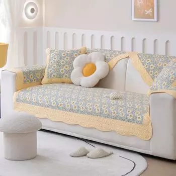 Чехол для дивана в скандинавском стиле в клетку для гостиной, нескользящий хлопковый чехол для дивана, чехол для домашнего животного, детский универсальный коврик для дивана, диванное полотенце, домашний декор A 70x70cm 1pc