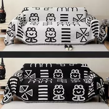 Чехол для дивана в стиле абстрактной живописи, полный комплект, подушка для дивана, четыре сезона, универсальный нескользящий чехол, ткань, простое полотенце для дивана 90*90cm