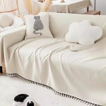Чехол для дивана в стиле Ins, универсальный чехол для дивана Four Seasons, хлопок и лен, универсальный универсальный чехол для дивана, полное покрытие, нескользящий чехол для диванной подушки, полотенце 180*130cm