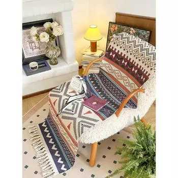 Чехол для дивана в стиле ретро-ностальгии из хлопка и льна, универсальная ткань для дивана Four Seasons для гостиной 60*90cm