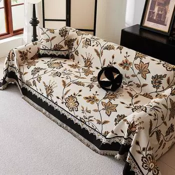 Чехол для дивана в стиле ретро, синель, универсальный чехол для дивана Four Seasons с защитой от царапин, полностью покрытый светлый роскошный усовершенствованный чехол для дивана 180-130