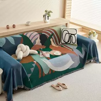 Чехол для дивана в стиле ретро, тканевый чехол Four Seasons, универсальный синельный чехол, полотенце, подушка для дивана, нескользящий пылезащитный чехол на седло 130*180