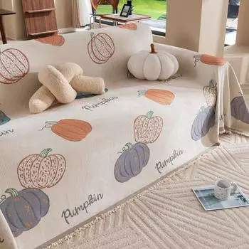 Чехол для дивана в виде тыквы, коврик, пледы для гостиной, дивана, парная позиция, современный плед для кемпинга, пикника, плед 180x130