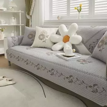 Чехол для диванной подушки Four Seasons Fabric Washed Cotton с вышивкой, современный, простой, комбинированный, противоскользящий 70*70cm