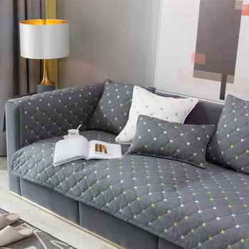 Чехол для диванной подушки Four Seasons из хлопчатобумажной утолщенной ткани с вышивкой, современный, простой и прочный 70*70