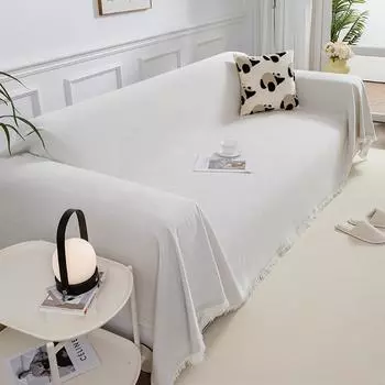 Чехол для диванной подушки из молочно-белой синели, водонепроницаемый, универсальный, нескользящий, устойчивый к царапинам, на все времена 180*130cm