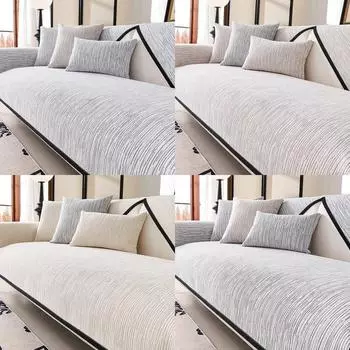 Чехол для диванной подушки с полосатым принтом, нескользящий, роскошный, из шенилла, чехол для дивана, защитный чехол для дивана в скандинавском стиле, домашний декор A 70x70