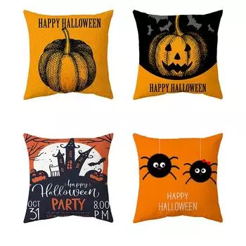 Чехол для диванной подушки с принтом ужасов на Хэллоуин, персонализированный чехол для подушки для мебели из персикового бархата