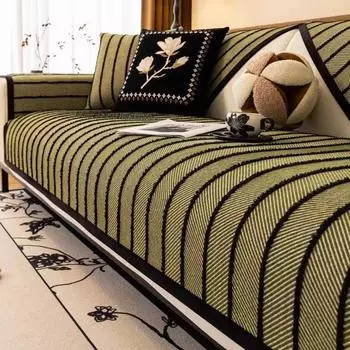 Чехол для диванной подушки в винтажном французском стиле с рисунком «елочка» с противоскользящей подкладкой Four Seasons, новые поступления 2024 года 70*70cm