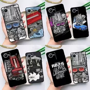 Чехол для двигателя JDM Car RB26 для Realme C55 C33 C31 C35 C30 C11 C15 C25s C21Y GT Neo 5 3T 2T 8 9 10 11 Pro Plus Realme GT Neo3
