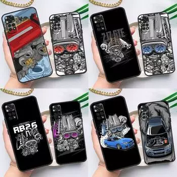 Чехол для двигателя JDM Car RB26 для Xiaomi Redmi Note 11 10 8 9 12 Pro Note 11S 10S 9S 8T Redmi 10 10C 12C 9C 9T Redmi 9T