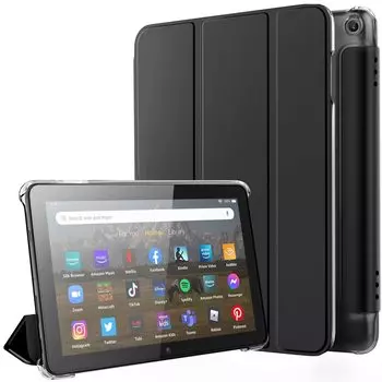 чехол для fire hd 8 12-го поколения TiMOVO Fire HD HD 8 Plus чехол-подставка чехол для планшета защитный чехол с функцией автоматического перехода в спящий режим ударопрочный устойчивый к царапинам чёрный