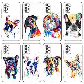 Чехол для французского бульдога и мопса для Samsung A04 A21 A30 A50 A52 S A13 A14 A22 A23 A32 A53 A73 5G A11 A12 A31 A33 A51 A70 A71 A72 Samsung A04 4G