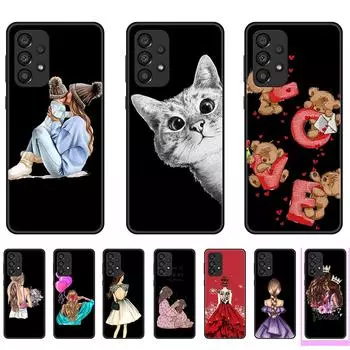 Чехол для Galaxy A33 5G, милый чехол для Samsung A33 5G для девочек, черный тонкий мягкий чехол из ТПУ с защитой от царапин, противоударный защитный чехол белый