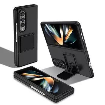 Чехол для Galaxy Z Fold 3 4 со встроенным кронштейном-подставкой, защитный чехол для камеры, чехол от царапин, черный, синий, зеленый, красный для Fold 3 4 for Galaxy Z Fold 3 синий