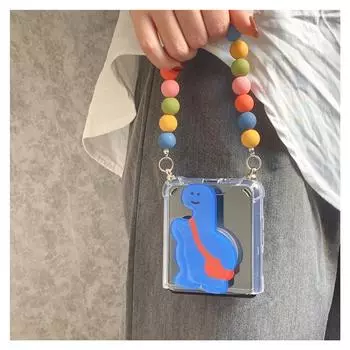 Чехол для Galaxy Zflip 3, чехол с милым динозавром, складная четырехугольная подставка, чехол для подушки безопасности для Samsung Galaxy Zflip 5g, Etui Funda Capa Zflip 4 For Galaxy Z Flip 4