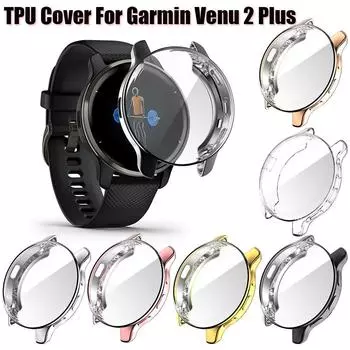 Чехол для Garmin Venu 2 Plus, полный защитный чехол для Garmin Venu 2 2S, защитное покрытие для экрана vivoactive 4 4S, защитный чехол из ТПУ Venu 2 Plus прозрачный