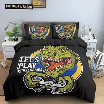 Чехол для геймпада, пододеяльник, двойной размер, игровой комплект постельного белья для детей, молодых людей, видеоигр, полиэстер, пододеяльник для подростков, игровой чехол 70x133cm 2pcs