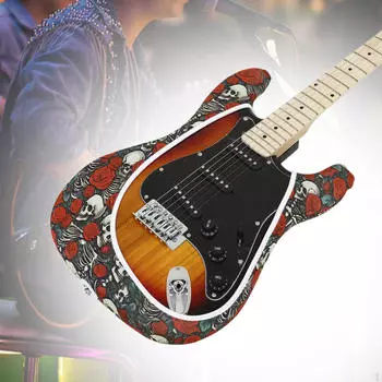 Чехол для гитары 39 дюймов для электроинструментов с защитой от пыли Skeleton Rose