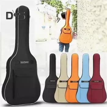 Чехол для гитары 40/41 дюйма с двумя регулируемыми плечевыми ремнями, утолщенный чехол для электрогитары, водоотталкивающий клапан, отделение для электробас-гитары синий