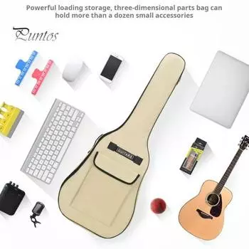 Чехол для гитары 40/41 дюйма с двумя регулируемыми плечевыми ремнями, утолщенный чехол для электрогитары, водоотталкивающий клапан, отделение для электробас-гитары синий