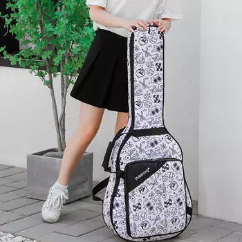 Чехол для гитары, акустический чехол, износостойкий, с боковой ручкой, рюкзак чёрный