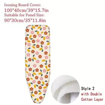 Чехол для гладильной доски с цветочным узором, утолщенный теплозащитный экран для гладильного стола, аксессуары Style 2 for Panel 90x30cm