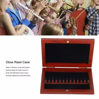 Чехол для гобоя, ящик для хранения из красного дерева, большая емкость, держатель для деревянного духового инструмента, аксессуар для музыкального инструмента CA08