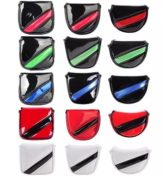 Чехол для гольф-головки Чехол для паттера Odyssey 2 Ball TaylorMade Spider красный маленький совместим с молотковым типом с магнитом красный (Полукруглый, (Черная линия))