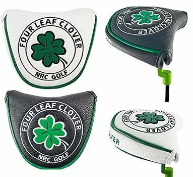 Чехол для гольф-головки Чехол для паттера с магнитом для молотка, совместимый с мячом Odyssey 2 и паттером TaylorMade Spider Clover Белый/Черный (белый)