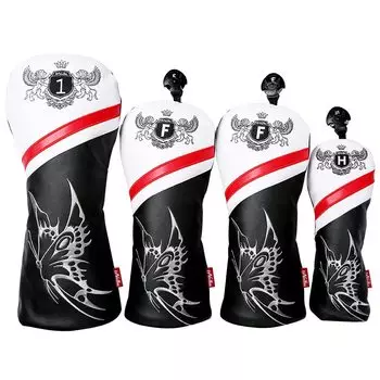 Чехол для гольф-клюшки Чехол для гольфа из дерева Набор из 4 чехлов для паттера для гольфа Чехол для головки клюшки для гольфа Чехол для драйвера из синтетической кожи высокого качества Чехол для паттера